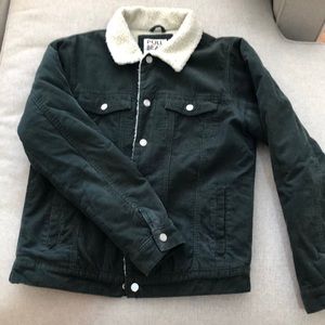 Green Pull&Bear Sherpa Corduroy Trucker Jacket Men’s Size L/42